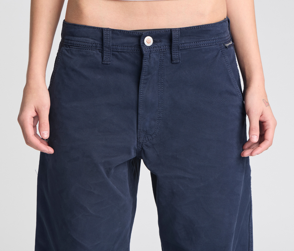 W Old Skool 24 Inch Navy Chino Pants With Hidden Stash Pocket And Coin Pocket Bottom Leg Opening Design