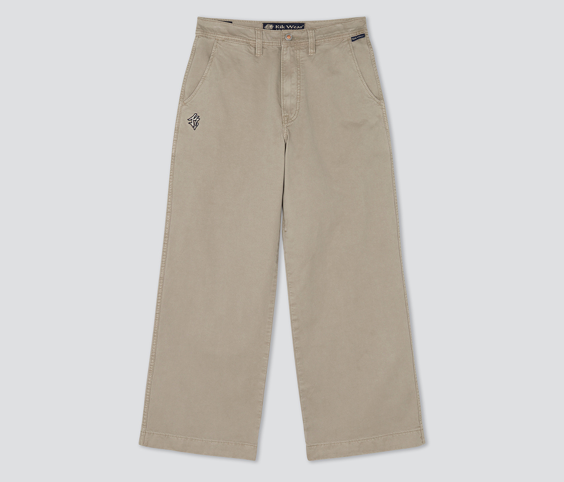 W Old Skool Khaki Chino Pants With Hidden Stash Pocket And Coin Pocket 24 Inch Bottom Leg Opening