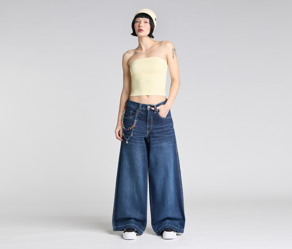 Women Planet K Jeans 26 Inch Azul Dark Wash With Hidden Stash Pocket And 26 Inch Bottom Leg Opening