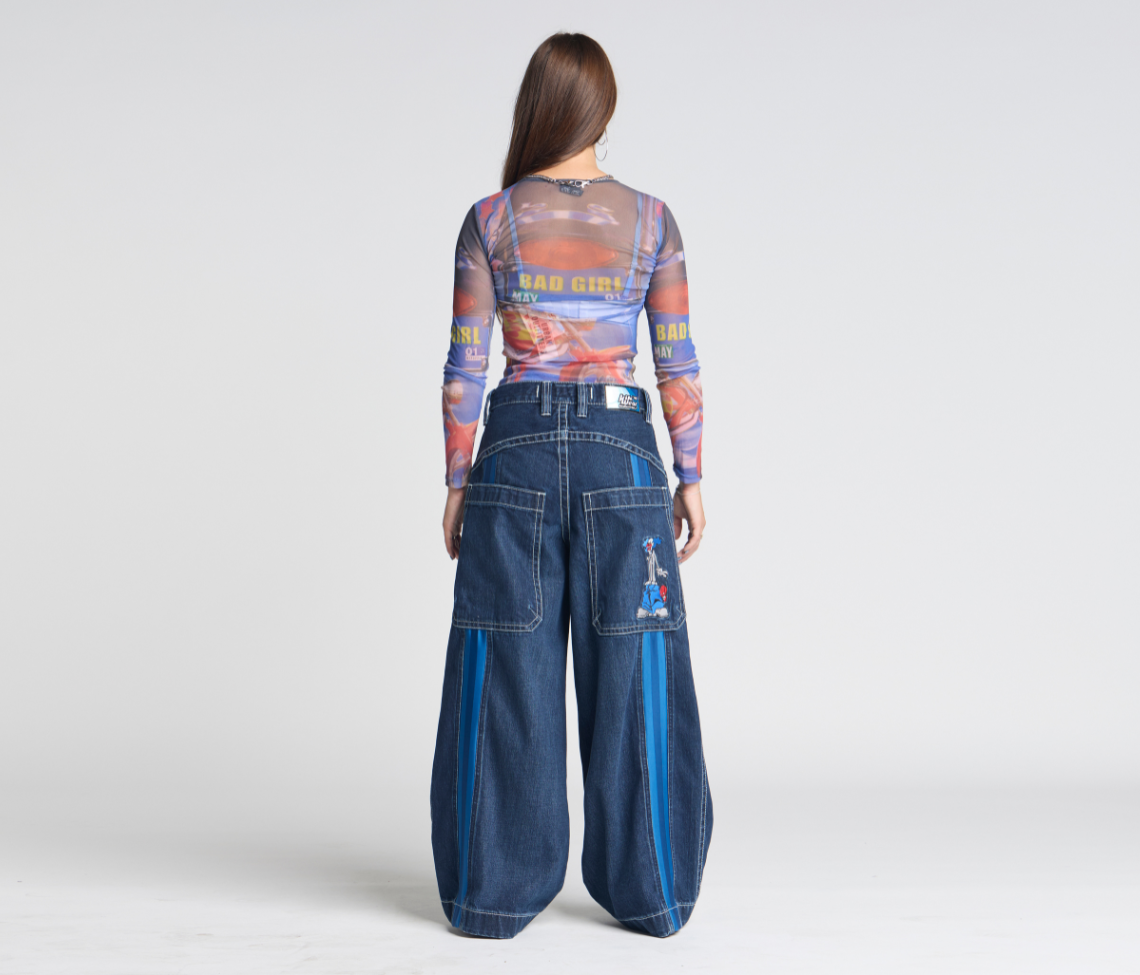 W Krazy Klown 28 Inch Azul Dark Wash Jeans With Bottom Leg Opening For Comfort All Day