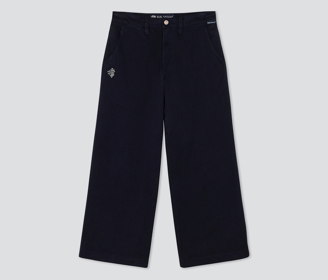W Old Skool 24 Inch Navy Chino Pants With Hidden Stash Pocket And Coin Pocket Bottom Leg Opening Design