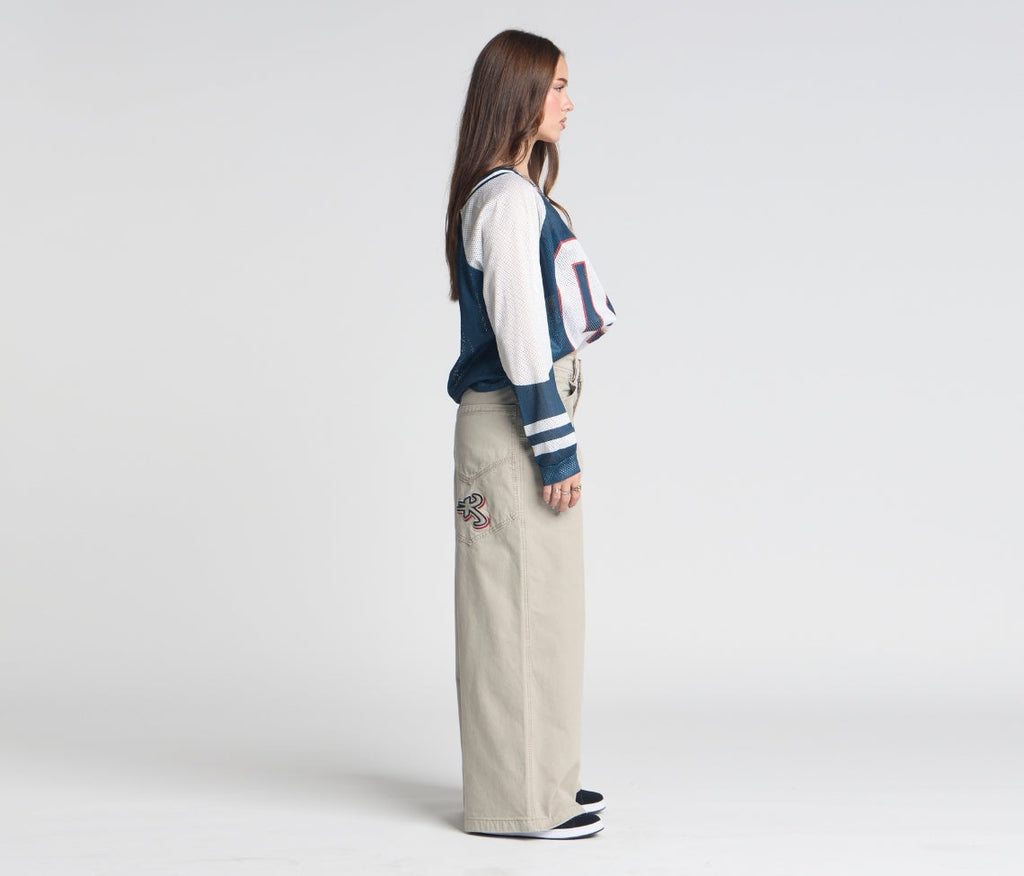 Womens Astro K Khaki Twill Pants With Hidden Stash Pocket And 26 Inch Bottom Leg Opening