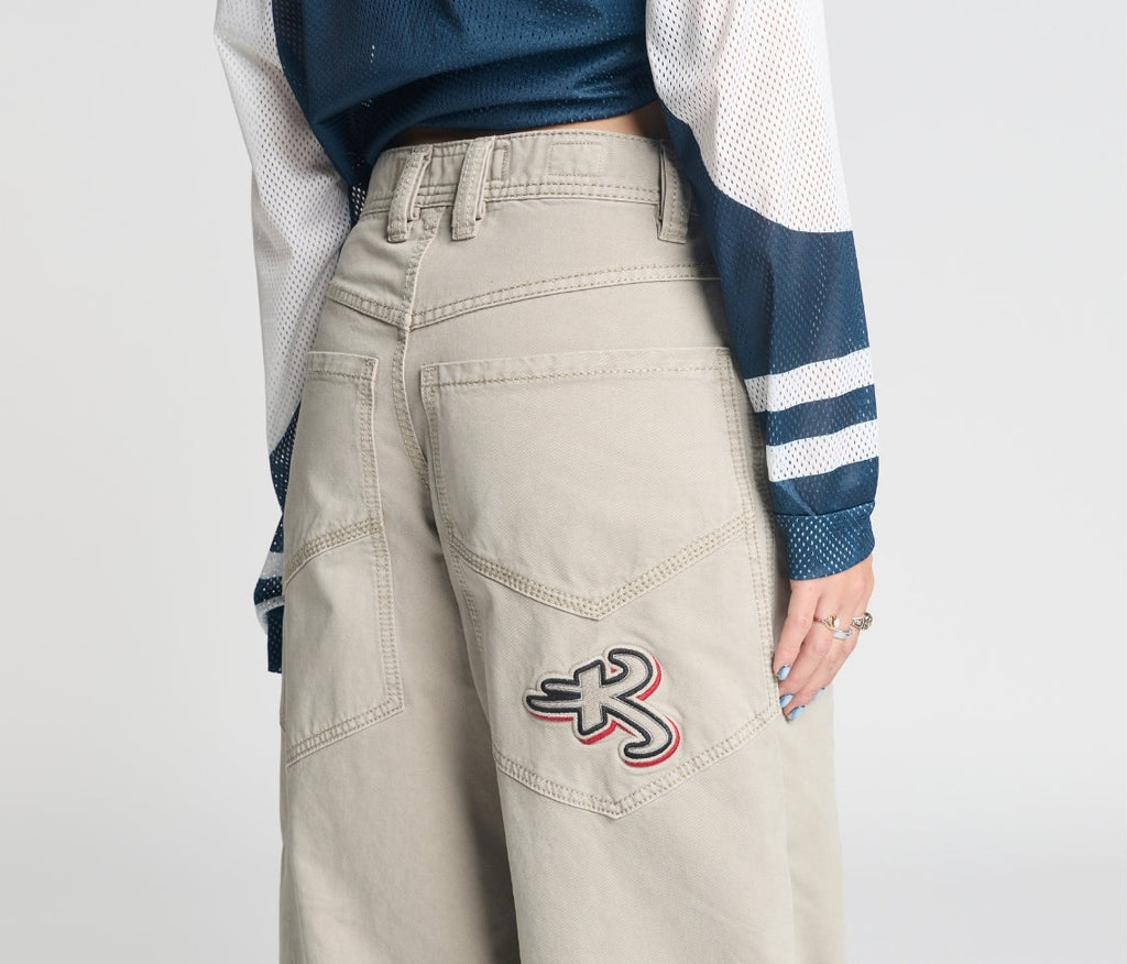 Womens Astro K Khaki Twill Pants With Hidden Stash Pocket And 26 Inch Bottom Leg Opening