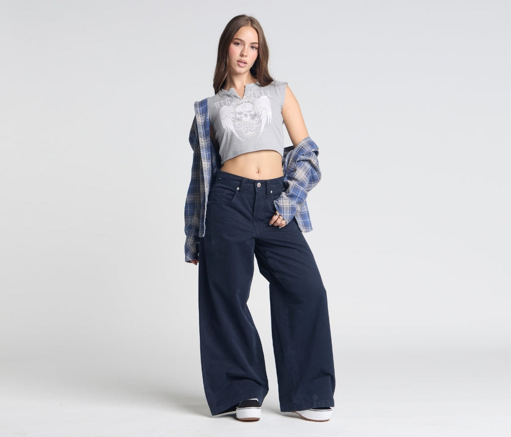 Astro K 26 Inch Navy Twill Pants With Hidden Stash Pocket And 26 Inch Bottom Leg Opening