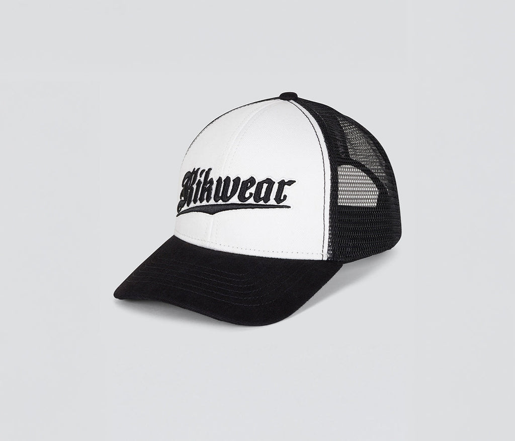 Kik Wear White Denim Trucker Cap Six Panel Adjustable Snapback With Curved Brim Unisex