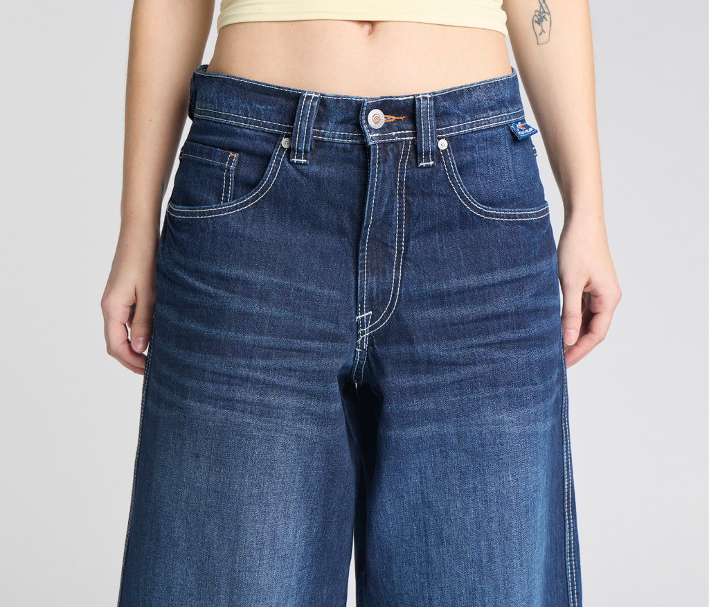 Women Planet K Jeans 26 Inch Azul Dark Wash With Hidden Stash Pocket And 26 Inch Bottom Leg Opening