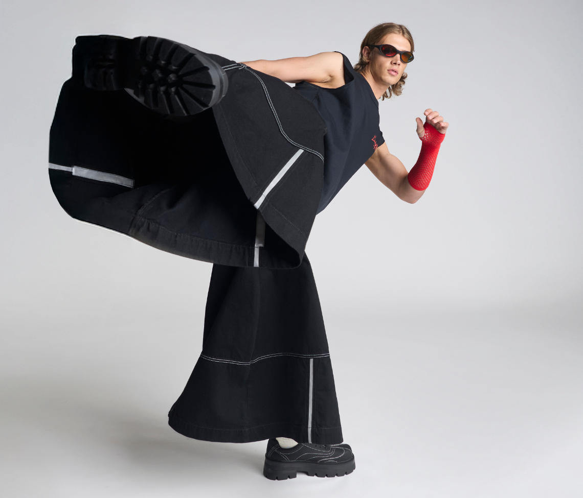 69ERS 69 Inch Super Black Rinse Denim Jeans With Bottom Leg Opening And Long Inseam