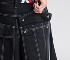 69ERS 69 Inch Super Black Rinse Denim Jeans With Bottom Leg Opening And Long Inseam