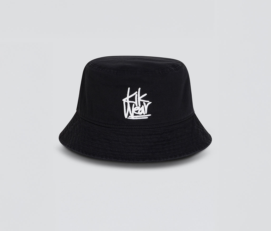 Trademark Twill Bucket Hat Black One Size Stacked Twill Hat for Men and Women Outdoor Casual