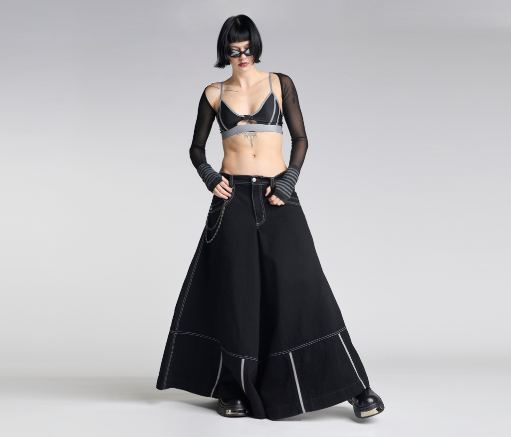 W 69ERS 69 Inch Super Black Rinse Denim Jeans With Bottom Leg Opening And Durable Comfort Fit