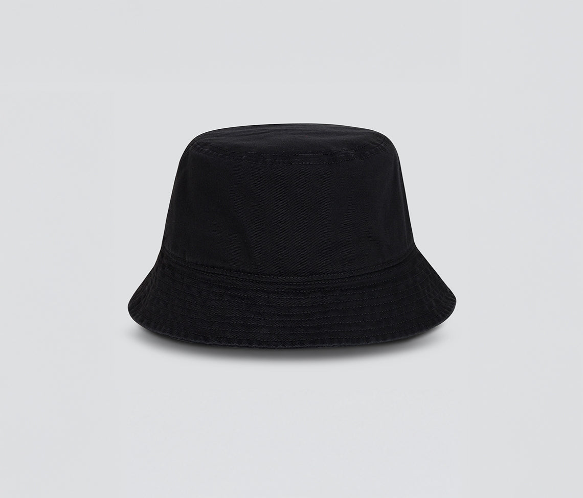 Trademark Twill Bucket Hat Black One Size Stacked Twill Hat for Men and Women Outdoor Casual