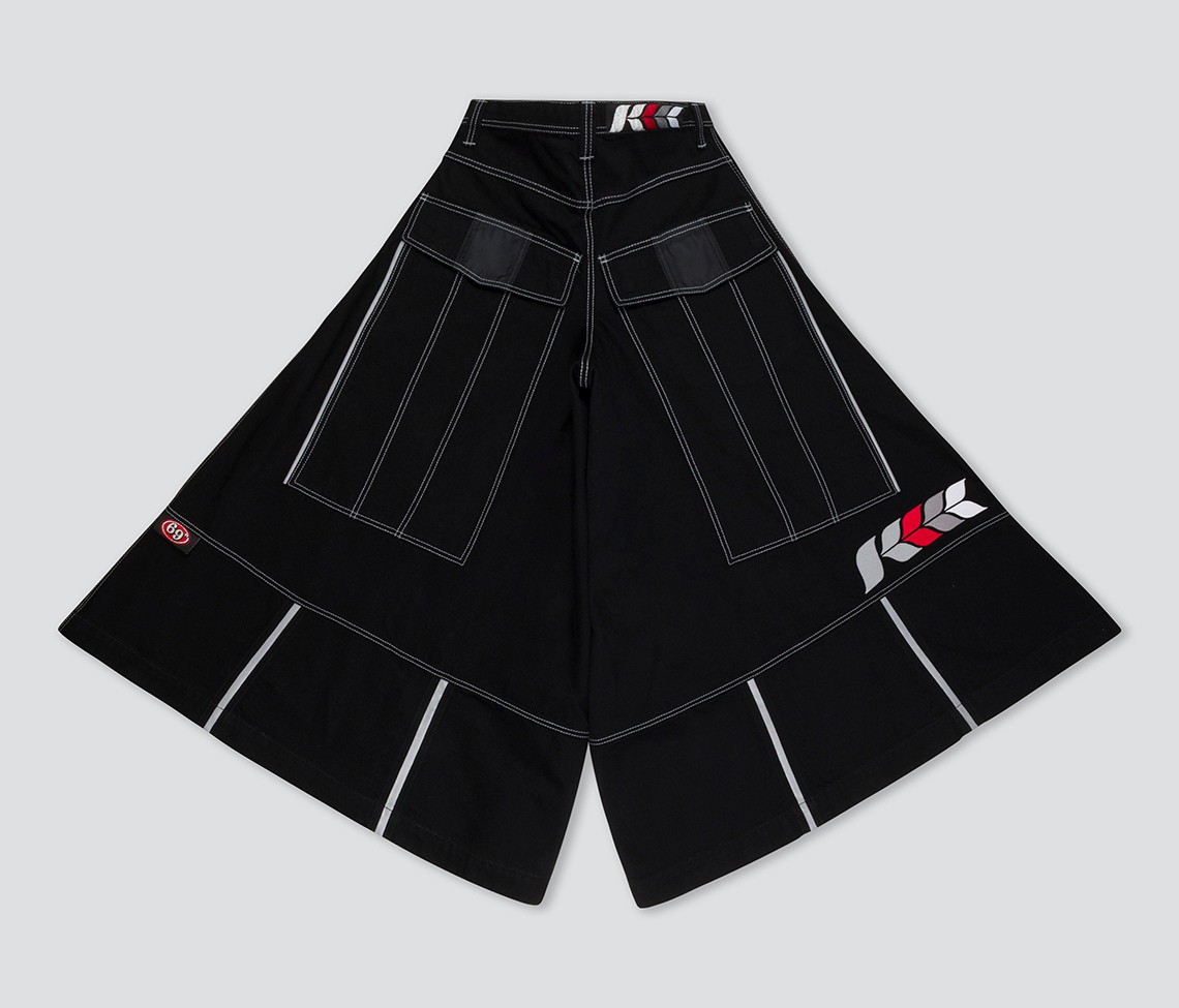 69ERS 69 Inch Super Black Rinse Denim Jeans With Bottom Leg Opening And Long Inseam