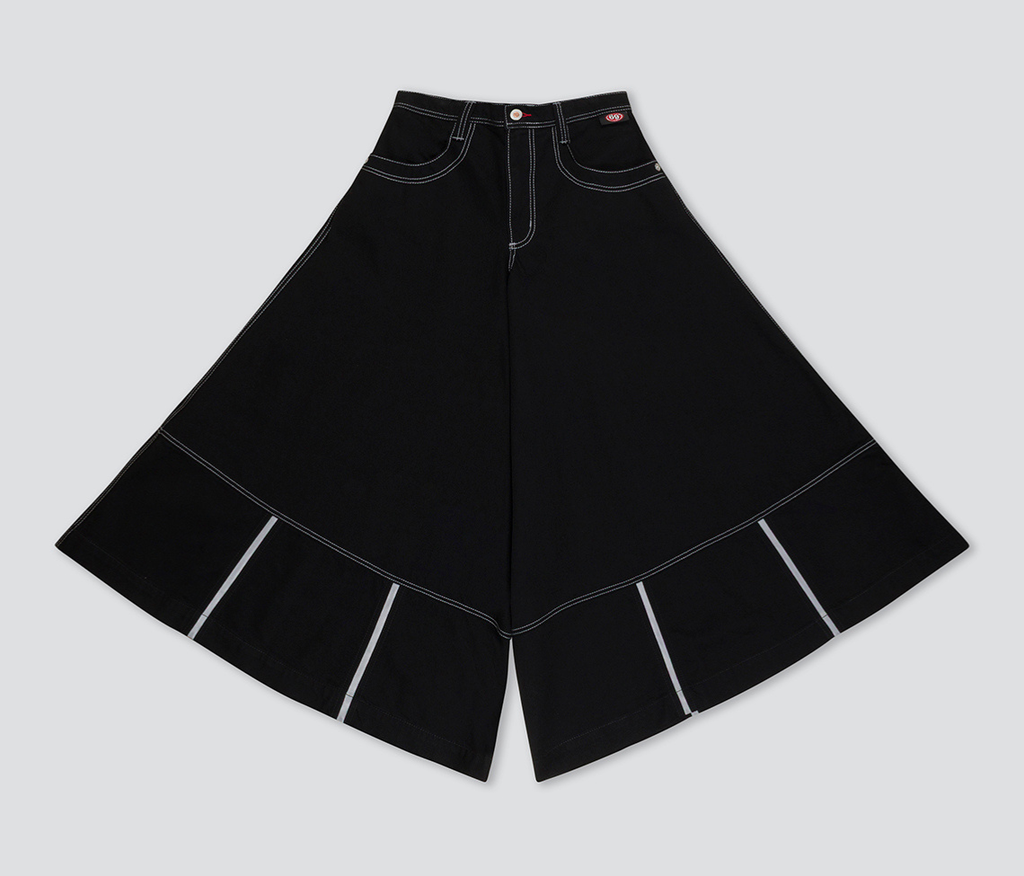 69ERS 69 Inch Super Black Rinse Denim Jeans With Bottom Leg Opening And Long Inseam