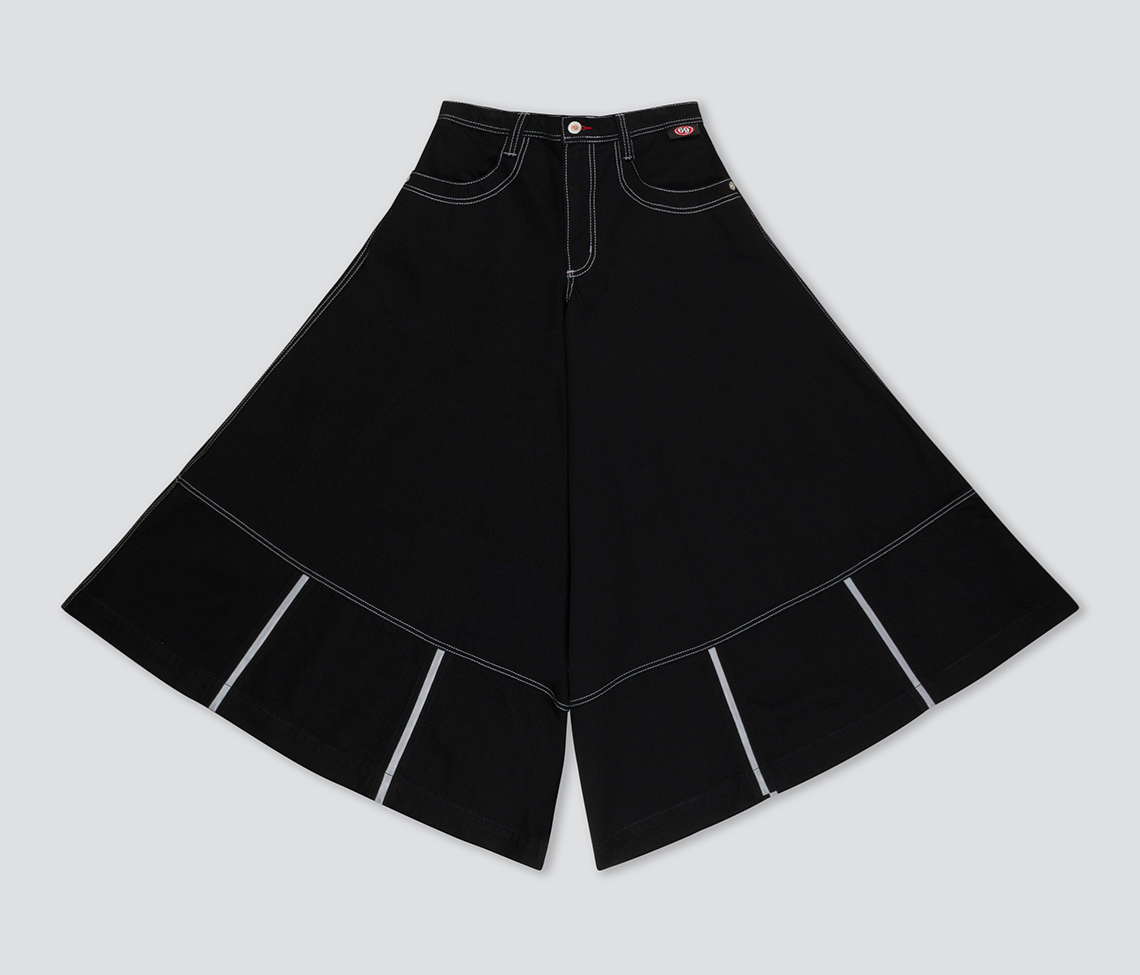 69ERS 69 Inch Super Black Rinse Denim Jeans With Bottom Leg Opening And Long Inseam