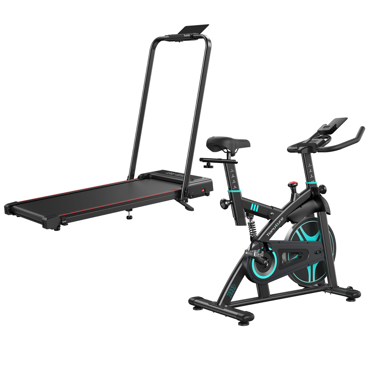 Accelerate Love Bundle Featuring TEB2 Exercise Bike and TP4 Portable Walking Pad for Home Fitness