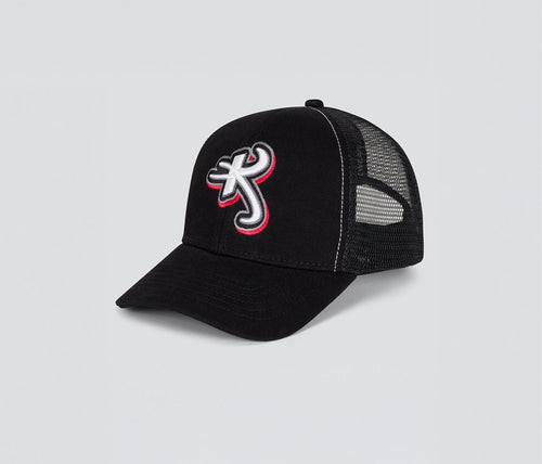 Astro K Denim Trucker Cap Black One Size Adjustable Unisex Hat For All Day Comfort