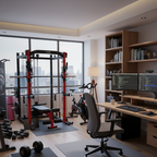 All-in-one Smith Machine with 75 LB or 150 LB Weight Stack