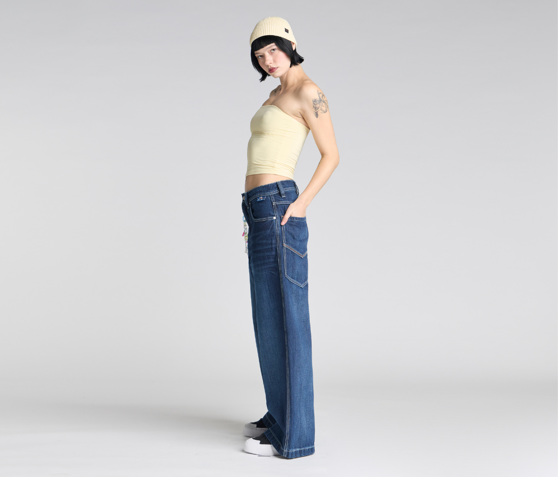 Women Planet K Jeans 26 Inch Azul Dark Wash With Hidden Stash Pocket And 26 Inch Bottom Leg Opening