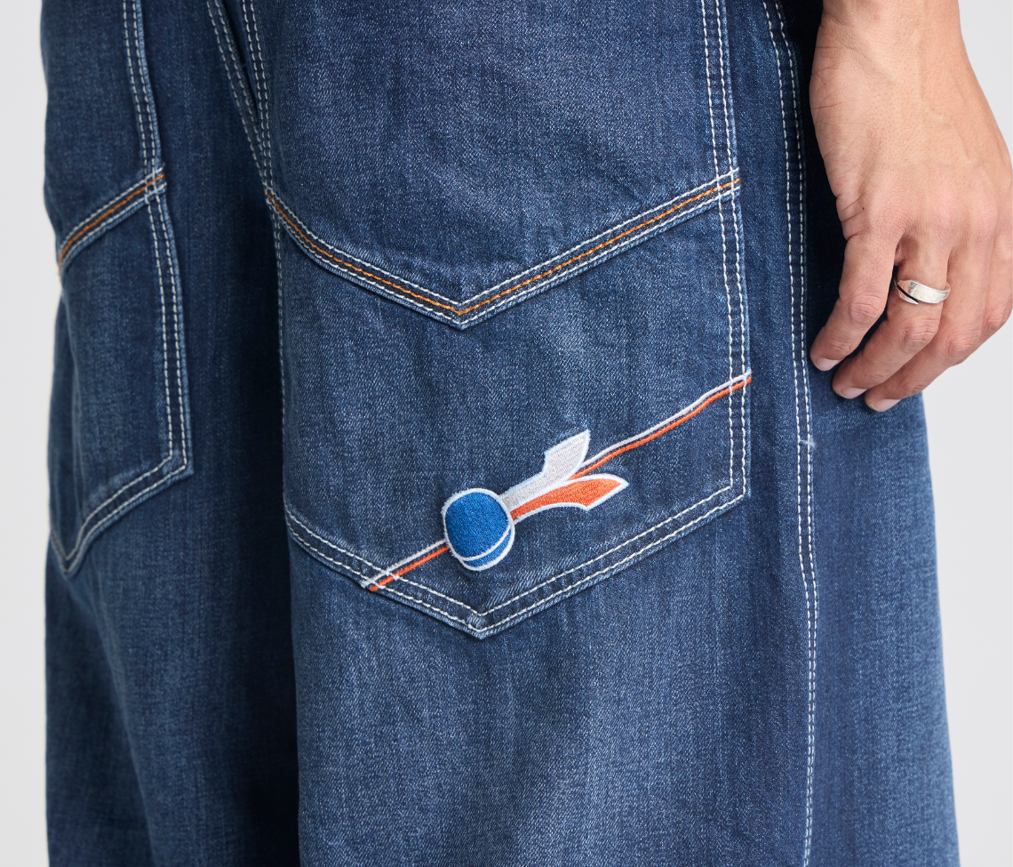 Planet K Jeans Azul Dark Wash 26 Inch Bottom Leg Opening With Hidden Stash Pocket