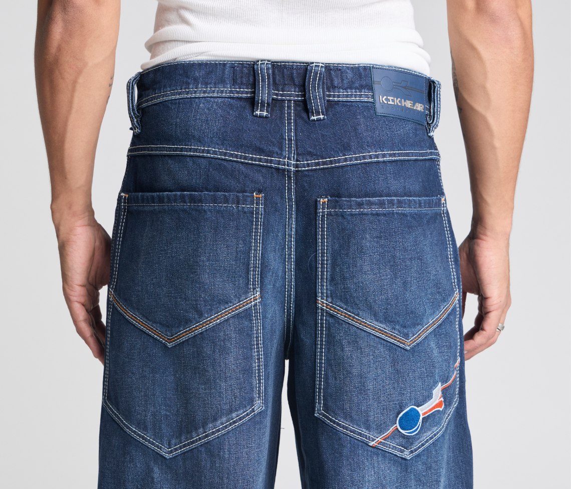 Planet K Jeans Azul Dark Wash 26 Inch Bottom Leg Opening With Hidden Stash Pocket