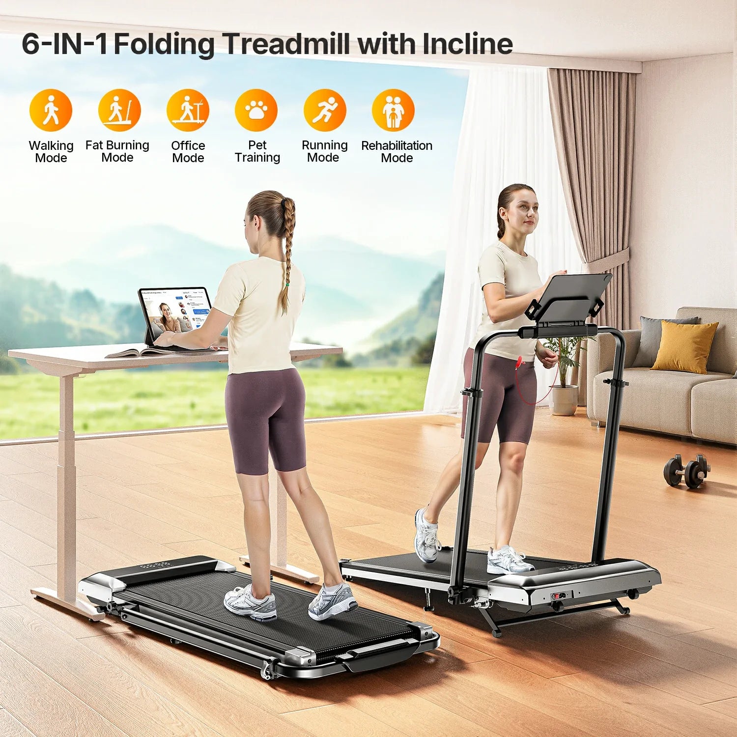 Toputure TP6 Portable Home Treadmill 12 Percent Incline
