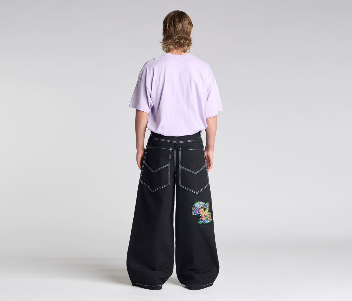 Magic Mushroom Pants 26 Inch Bottom Leg Opening Super Black Rinse With Hidden Stash Pocket