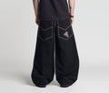 Reflektive K Hole 26 Inch Super Black Rinse Pants With Hidden Stash Pocket And Reflective Embroidery