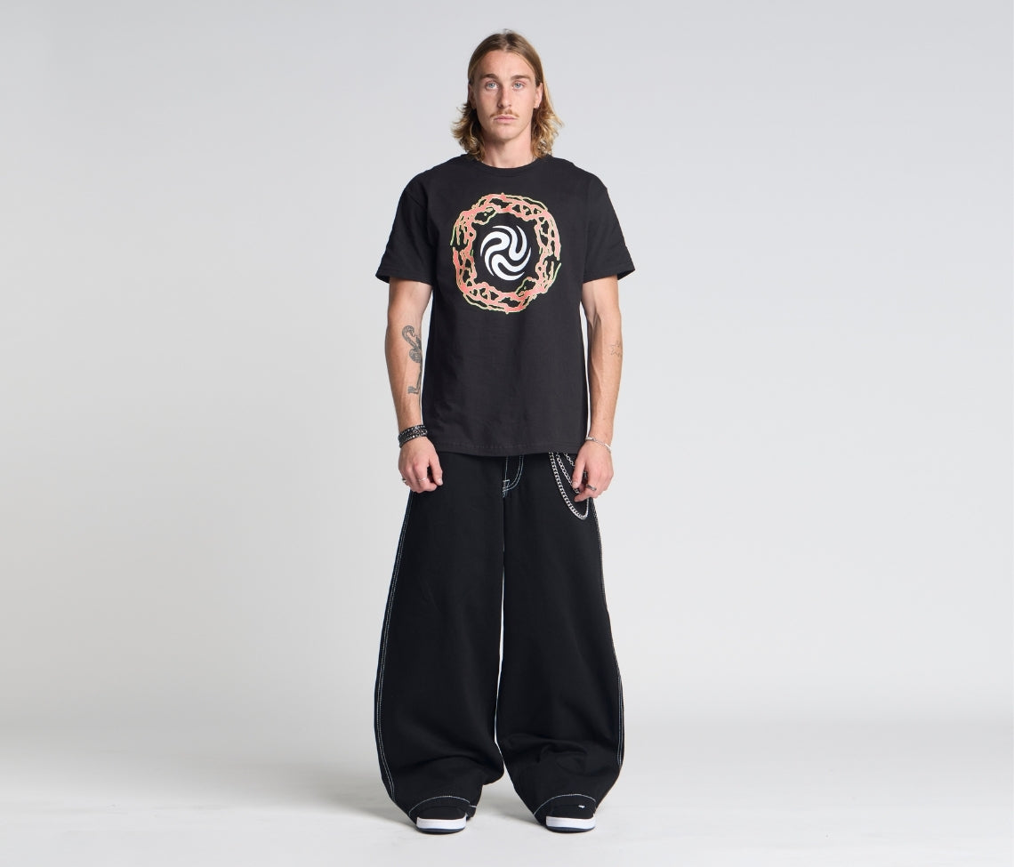 Reflektive K Hole 26 Inch Super Black Rinse Pants With Hidden Stash Pocket And Reflective Embroidery