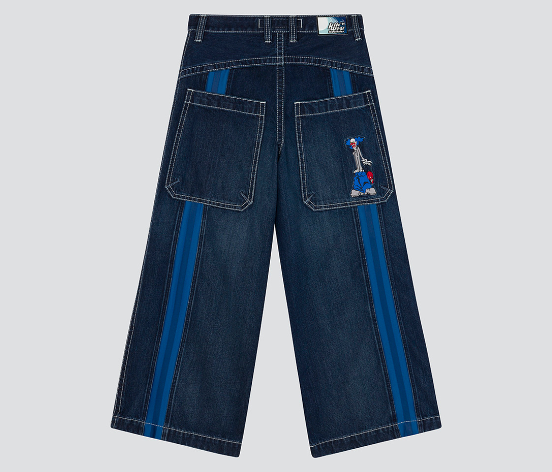 W Krazy Klown 28 Inch Azul Dark Wash Jeans With Bottom Leg Opening For Comfort All Day