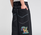 Magic Mushroom Pants 26 Inch Bottom Leg Opening Super Black Rinse With Hidden Stash Pocket