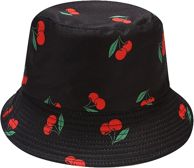 Banana Print Bucket Hat Novelty Fruit Pattern Fisherman Cap Summer Reversible Packable Sun Hats