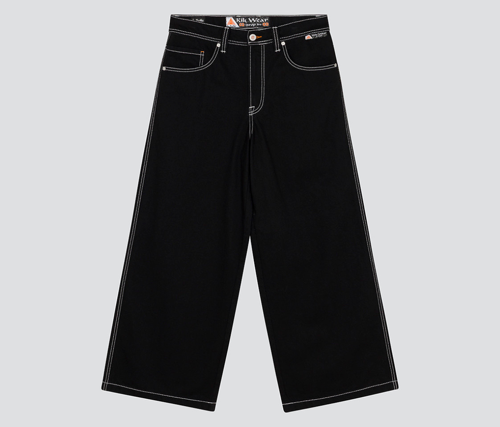 Reflektive K Hole 26 Inch Super Black Rinse Pants With Hidden Stash Pocket And Reflective Embroidery