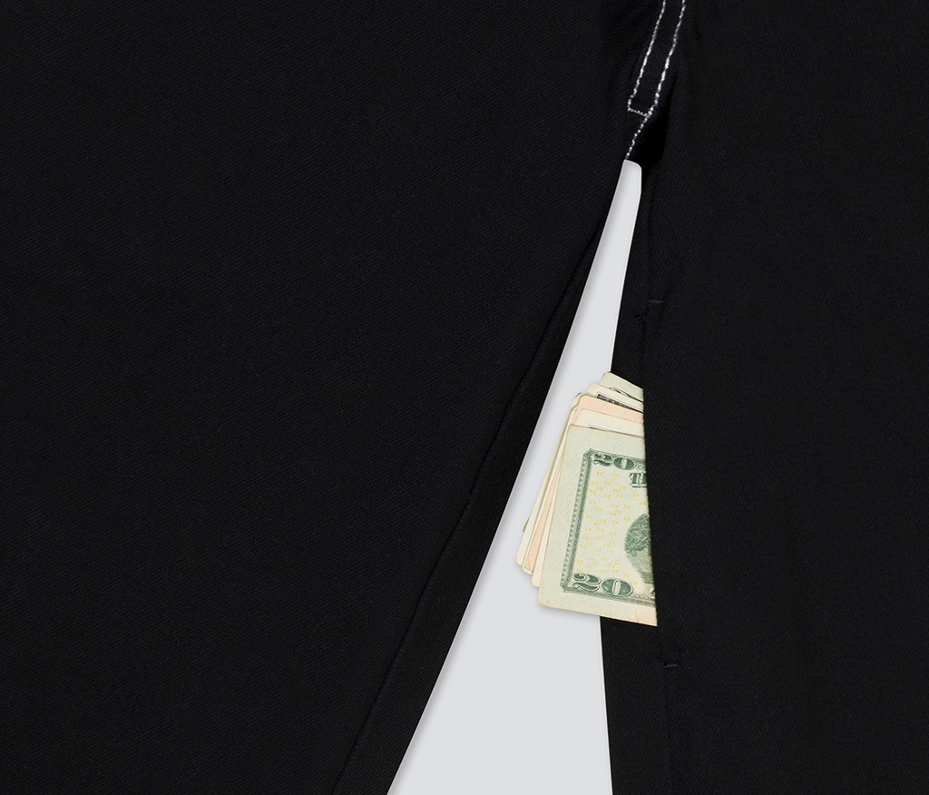 Magic Mushroom Pants 26 Inch Bottom Leg Opening Super Black Rinse With Hidden Stash Pocket