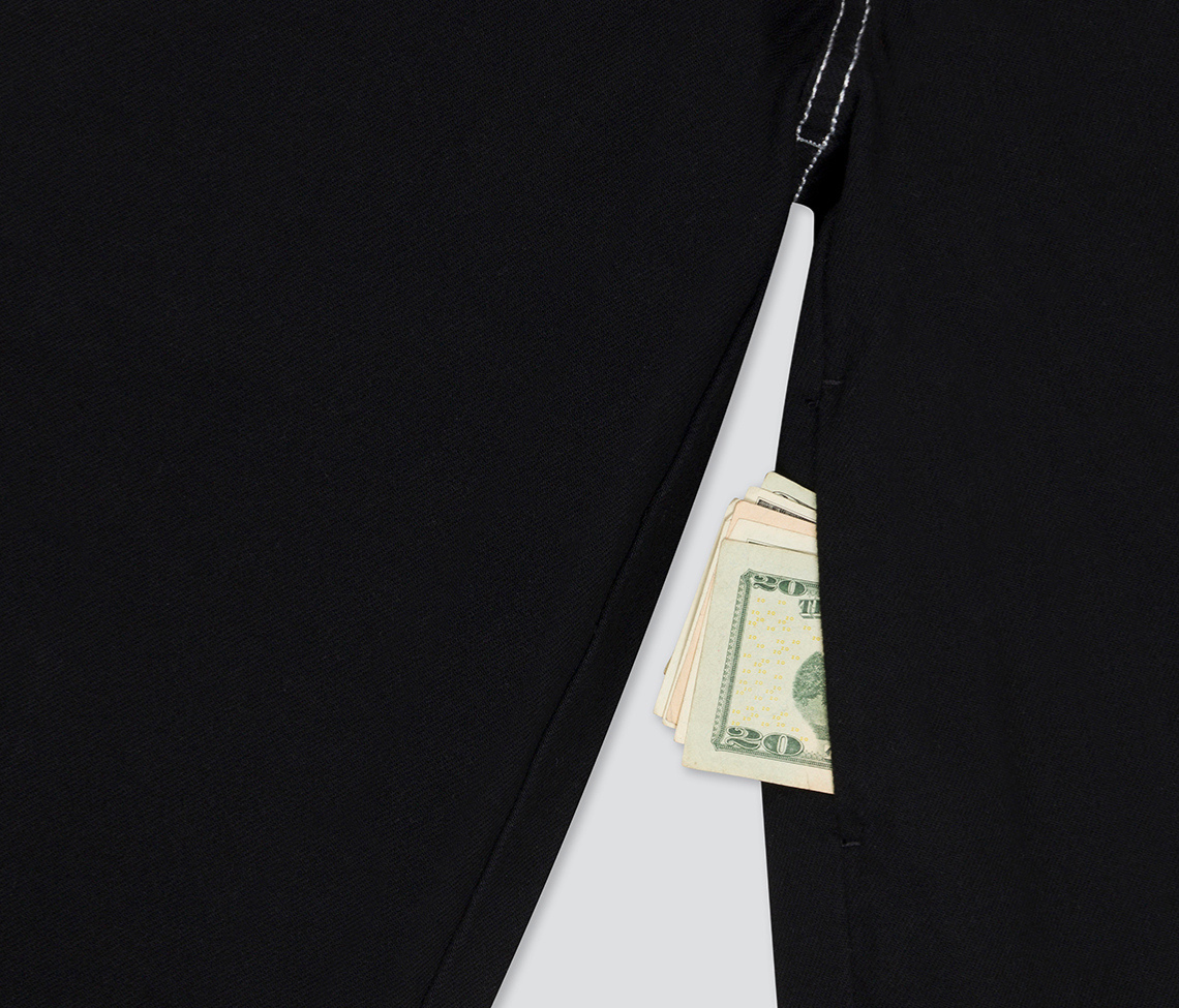 Magic Mushroom Pants 26 Inch Bottom Leg Opening Super Black Rinse With Hidden Stash Pocket