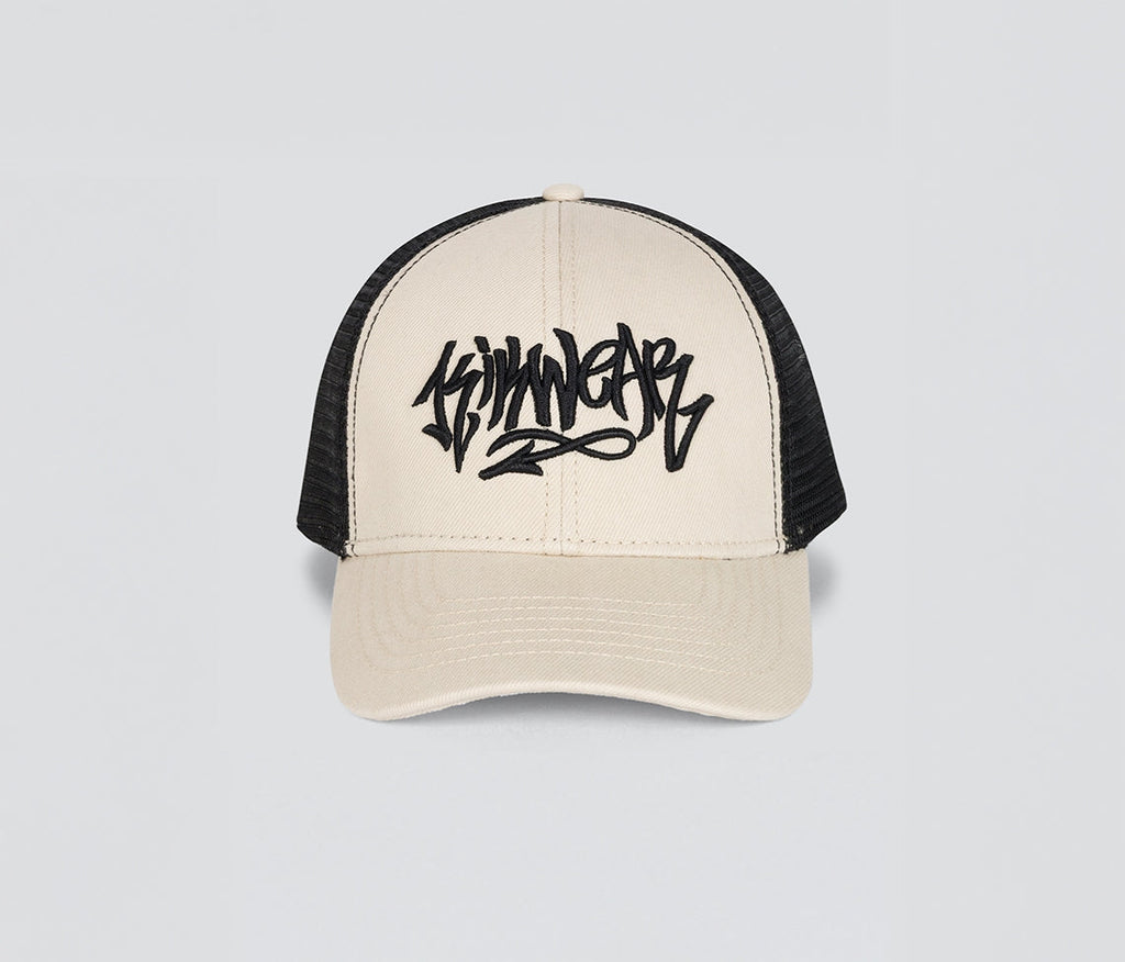 Kikwear Denim Trucker Cap Natural One Size Unisex Casual Everyday Hat Washed Denim Finish Breathable Lightweight Summer