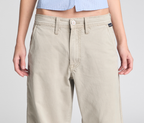 W Old Skool Khaki Chino Pants With Hidden Stash Pocket And Coin Pocket 24 Inch Bottom Leg Opening