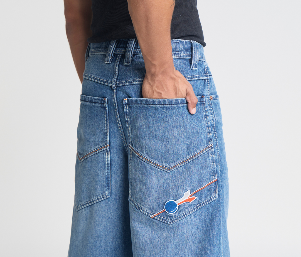 Planet K Jeans 26 Inch Bottom Leg Opening 90s Medium Wash Hidden Stash Pocket