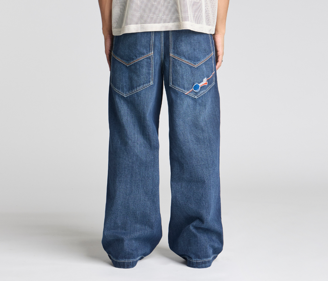 Planet K Jeans Azul Dark Wash 26 Inch Bottom Leg Opening With Hidden Stash Pocket