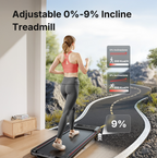 Toputure TP4 Foldable Incline Treadmill 9 Percent Incline 2.5 HP Motor Dual Display App Tracking