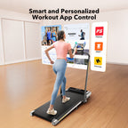 Toputure TP2 Walk Run Treadmill With 7 Incline 0.6-7.5 mph LED Display App Compatible Portable