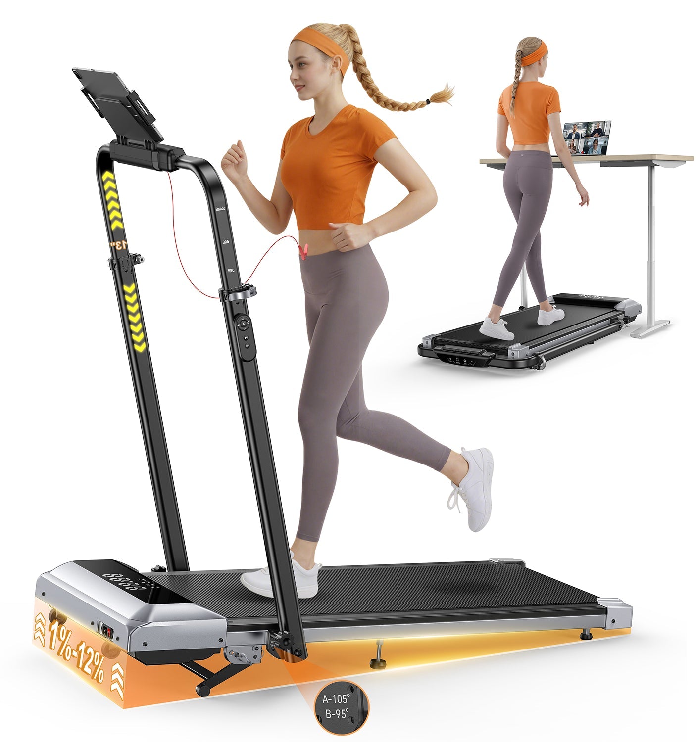 Toputure TP6 Portable Home Treadmill 12 Percent Incline