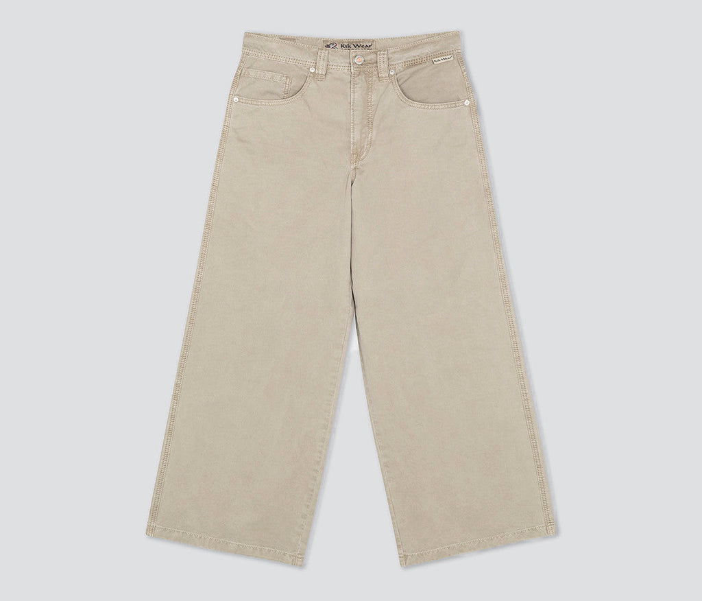 Womens Astro K Khaki Twill Pants With Hidden Stash Pocket And 26 Inch Bottom Leg Opening