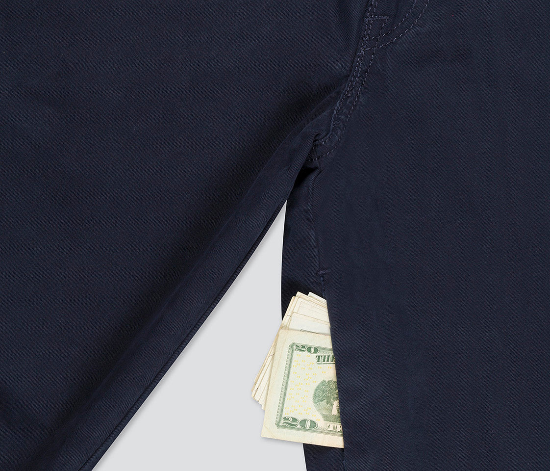 Astro K 26 Inch Navy Twill Pants With Hidden Stash Pocket And 26 Inch Bottom Leg Opening