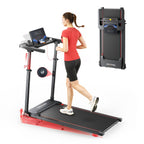 Toputure TP7 Height Adjustable Treadmill 2.5HP Foldable Incline Three Level 0.6 to 7.5 MPH Bluetooth App LED Display