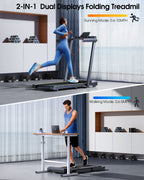 Toputure TP5 2 In 1 Folding Treadmill 12 Percent Incline Two Point Five HP Motor Bluetooth Speaker