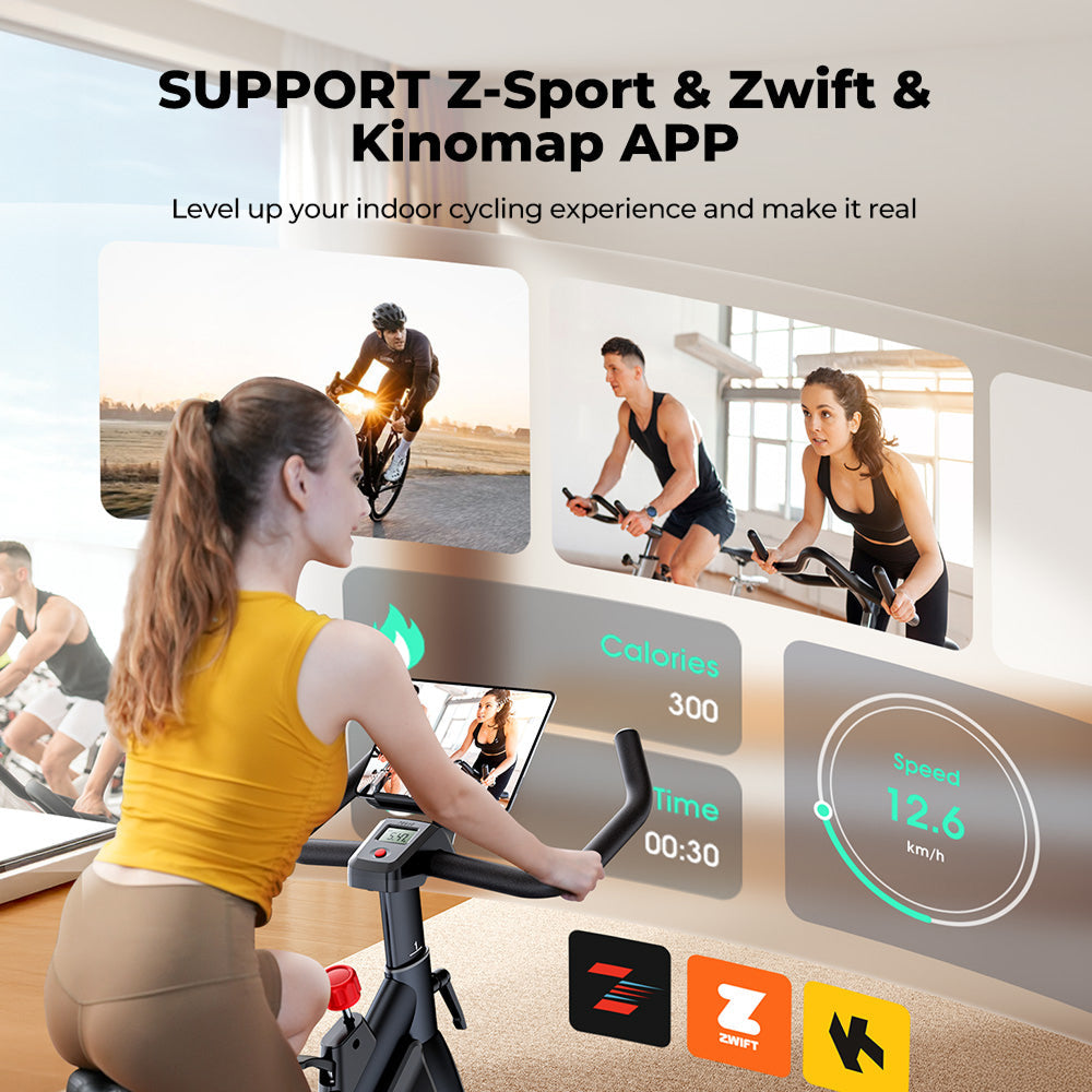 Toputure TEB1 Exercise Bike With 0 To 100 Percent Magnetic Resistance 15kg Flywheel Ultra Quiet Solid Triangle Frame