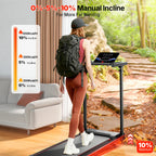 Toputure TP7 Height Adjustable Treadmill 2.5HP Foldable Incline Three Level 0.6 to 7.5 MPH Bluetooth App LED Display