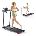 Toputure TP7 Height Adjustable Treadmill 2.5HP Foldable Incline Three Level 0.6 to 7.5 MPH Bluetooth App LED Display