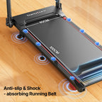 Toputure TP7 Height Adjustable Treadmill 2.5HP Foldable Incline Three Level 0.6 to 7.5 MPH Bluetooth App LED Display