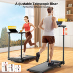 Toputure TP7 Height Adjustable Treadmill 2.5HP Foldable Incline Three Level 0.6 to 7.5 MPH Bluetooth App LED Display